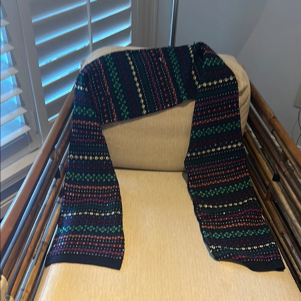 Colorful Patterned Scarf with sequence. - Picture 1 of 5